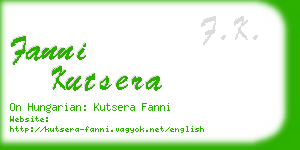 fanni kutsera business card